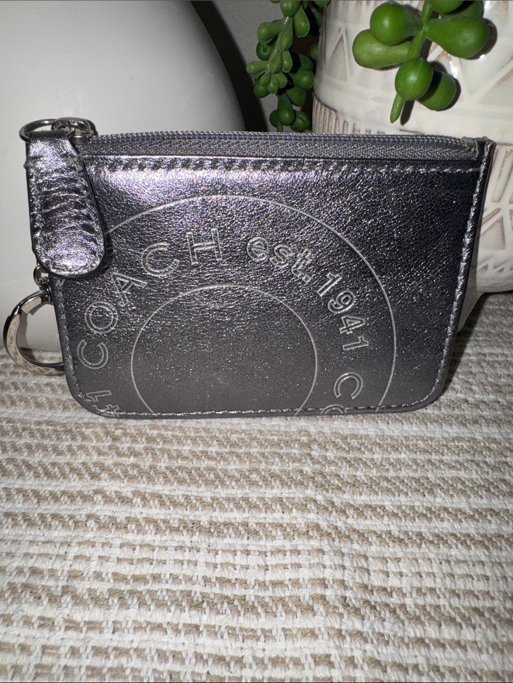 Coach Metallic Foil Mini Skinny Coin/Card Holder NWT